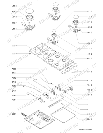 Схема №1 AKL758/NB с изображением Перекрытие для плиты (духовки) Whirlpool 481231028105