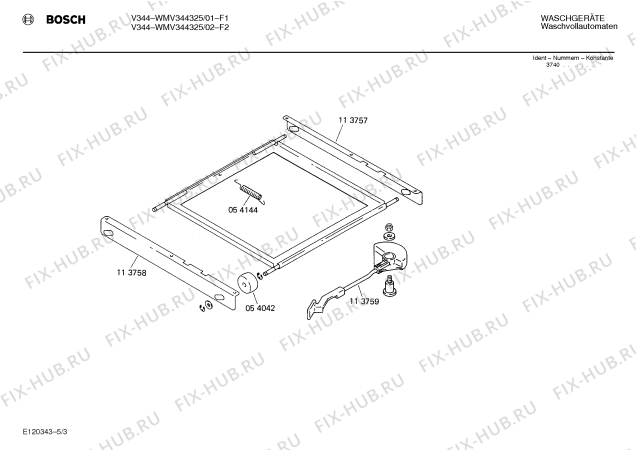 Взрыв-схема стиральной машины Bosch WMV344325 V344 - Схема узла 03
