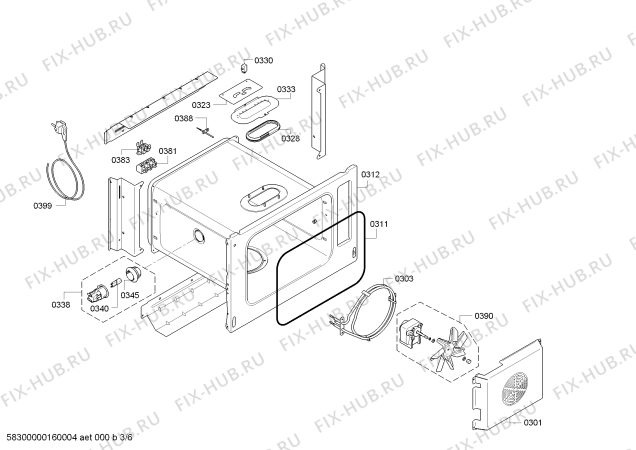 Взрыв-схема плиты (духовки) Siemens HB34D553C - Схема узла 03