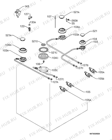 Взрыв-схема плиты (духовки) Electrolux EKM6745X - Схема узла Functional parts 267