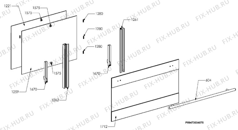 Взрыв-схема плиты (духовки) Electrolux EKM90710X - Схема узла Section 6