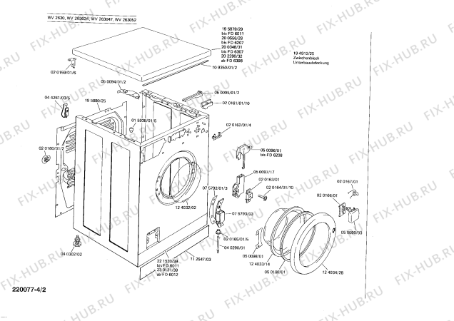 Схема №3 WV263047 SIWAMAT 263 с изображением Переключатель для стиралки Siemens 00050093