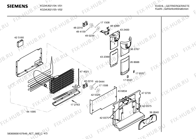 Схема №4 KG34U621 с изображением Дверь для холодильной камеры Siemens 00241853