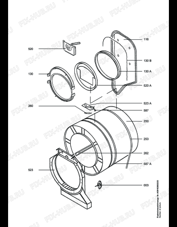 Взрыв-схема стиральной машины Aeg LTH573EX - Схема узла Drum