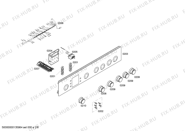 Взрыв-схема плиты (духовки) Bosch HSV745260T - Схема узла 02