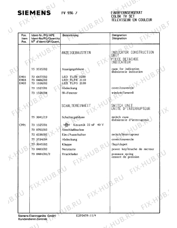 Схема №10 FV9367 с изображением Модуль управления для телевизора Siemens 00753454