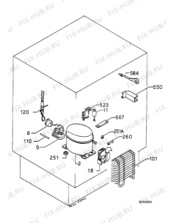 Взрыв-схема холодильника Alno AKU6117IW - Схема узла Functional parts