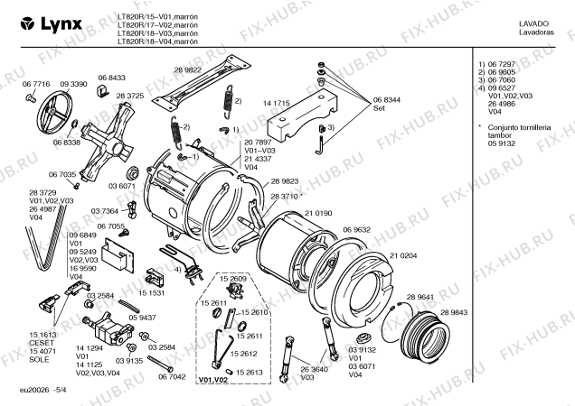 Схема №5 LT818R с изображением Кабель для стиральной машины Bosch 00298525