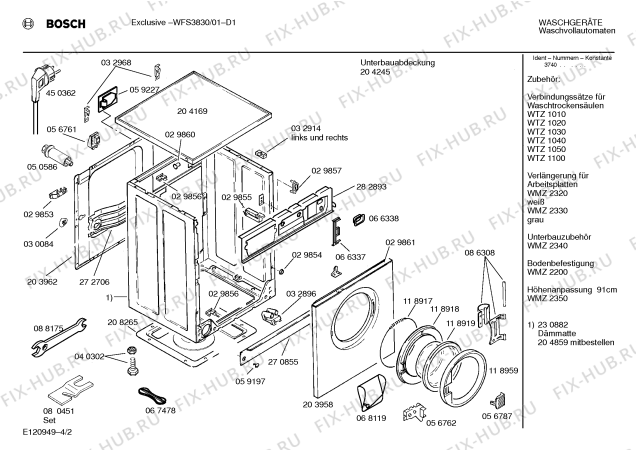 Схема №4 WFS3830 с изображением Силовой модуль для стиралки Bosch 00285539