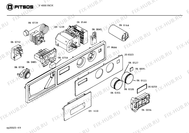 Схема №4 V2900INOXGB с изображением Пружина для стиральной машины Bosch 00060487