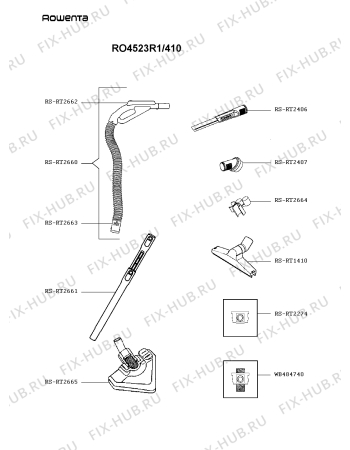 Взрыв-схема пылесоса Rowenta RO4523R1/410 - Схема узла 9P003561.3P2