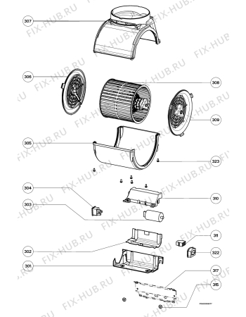 Взрыв-схема вытяжки Zanussi ZHC4284X - Схема узла Section 3