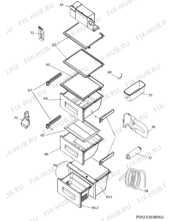 Взрыв-схема холодильника Aeg S96090XVM1 - Схема узла Internal parts refrigerator