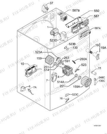 Взрыв-схема сушильной машины Electrolux EDC5339 - Схема узла Electrical equipment 268