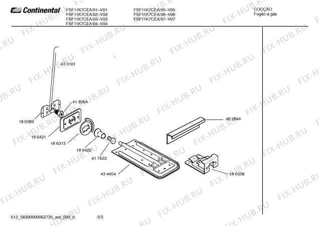 Схема №5 FSF12K04ED SPAZIO I с изображением Дверь для плиты (духовки) Bosch 00239653