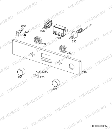 Взрыв-схема плиты (духовки) Electrolux FQV73XEV - Схема узла Command panel 037