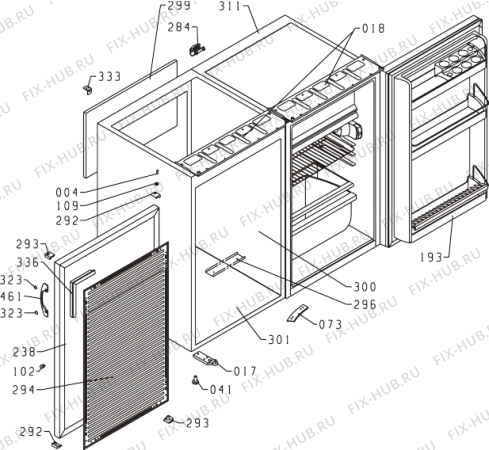 Схема №2 MK100S-L (331394, MKE100) с изображением Часть корпуса для холодильника Gorenje 271562
