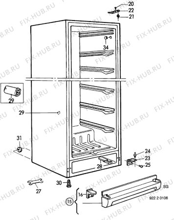 Взрыв-схема холодильника Electrolux EU3290C - Схема узла C10 Cabinet