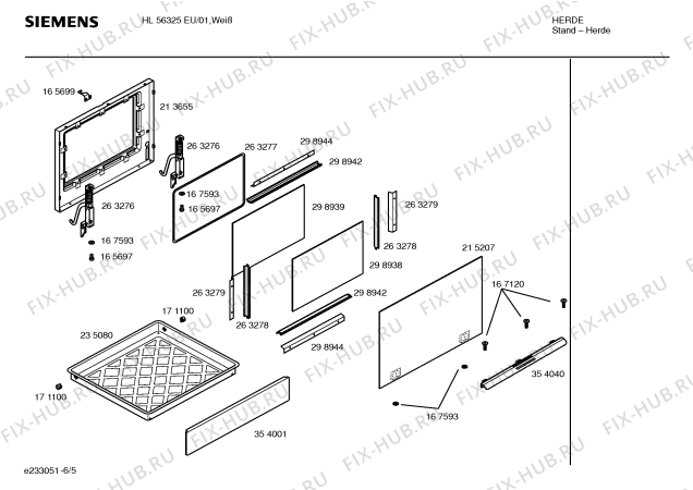 Схема №5 HL56325EU с изображением Инструкция по эксплуатации для плиты (духовки) Siemens 00523737