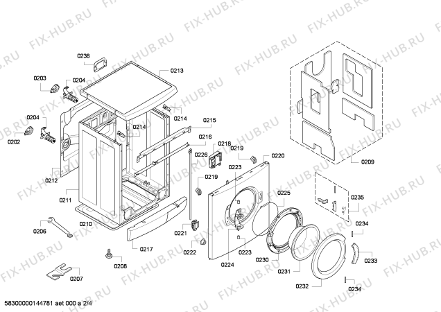 Взрыв-схема стиральной машины Bosch WAE32461FG Bosch Maxx 6 VarioPerfekt - Схема узла 02