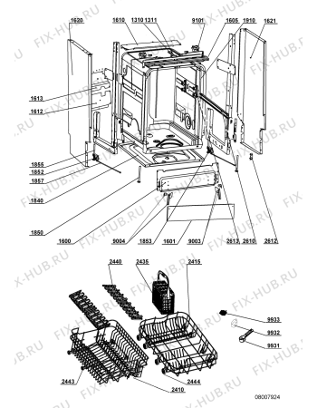 Схема №3 CLDW 40 FD с изображением Дверь для посудомоечной машины Whirlpool 480140102344
