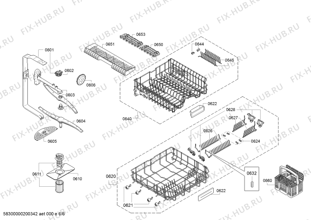 Взрыв-схема посудомоечной машины Bosch SBA46GX00E accent line - Схема узла 06