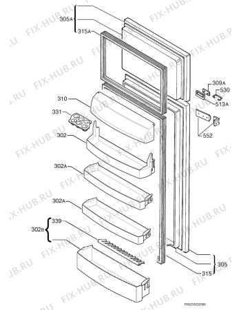 Взрыв-схема холодильника Juno Electrolux JDN44141 - Схема узла Door 003