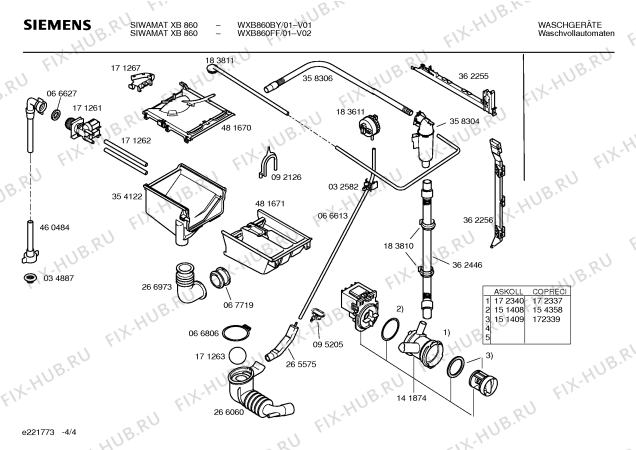 Взрыв-схема стиральной машины Siemens WXB860FF SIWAMAT XB860 - Схема узла 04