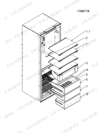 Взрыв-схема холодильника Electrolux EK27611LWE - Схема узла Housing 001
