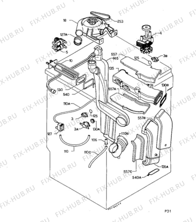 Взрыв-схема стиральной машины Aeg 1370 - Схема узла Ducting