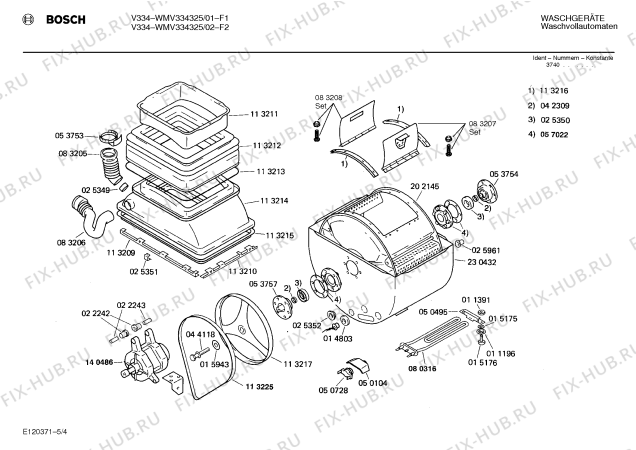 Взрыв-схема стиральной машины Bosch WMV334325 V334 - Схема узла 04