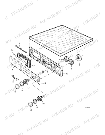 Взрыв-схема стиральной машины Zanker LAVITA - Схема узла Control panel and lid