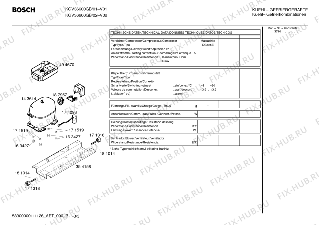 Взрыв-схема холодильника Bosch KGV36600GB - Схема узла 03