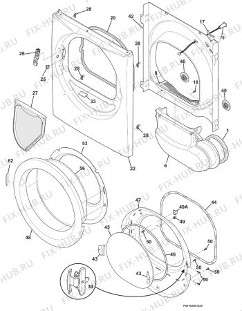 Взрыв-схема стиральной машины Electrolux EDV114 - Схема узла Door 003