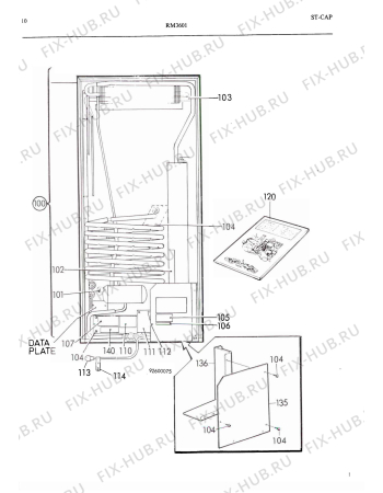 Взрыв-схема холодильника Electrolux RM3601 - Схема узла C20 Cold, User manual E