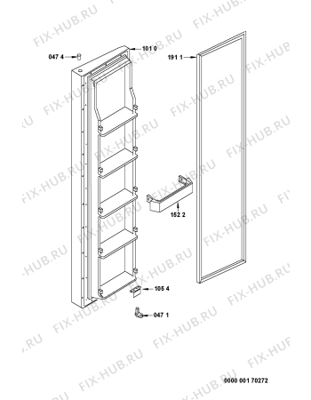 Схема №8 S20C FTT1X с изображением Дверца для холодильника Whirlpool 481241619389