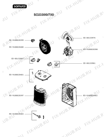 Схема №1 SO2330I0/7X0 с изображением Двигатель (мотор) для электрообогревателя Seb FS-9100020398