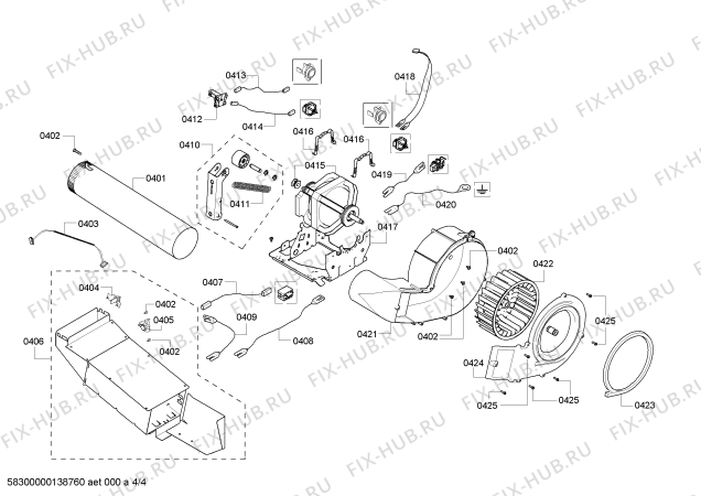 Взрыв-схема сушильной машины Bosch WTMC532YCN Nexxt 500 plus Series - Схема узла 04