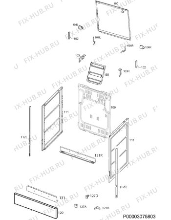 Взрыв-схема плиты (духовки) Zanussi ZCG9210A1W - Схема узла Housing 001