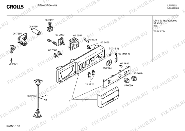 Схема №3 RT9813R Crolls RT9813R с изображением Кабель для стиралки Bosch 00209795