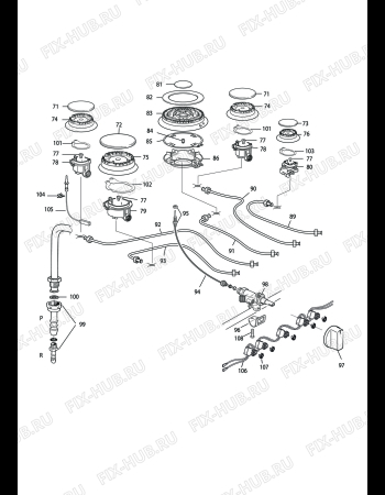 Схема №5 PEMR 965 A с изображением Запчасть для плиты (духовки) DELONGHI 063131