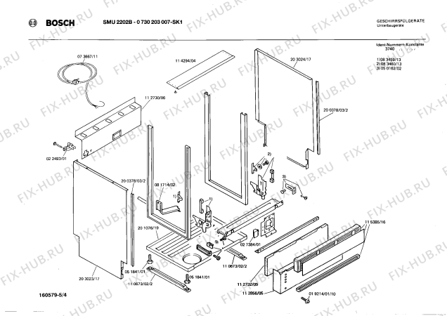 Взрыв-схема посудомоечной машины Bosch 0730203007 SMU2202B - Схема узла 04