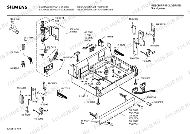 Схема №6 SHV59A23 с изображением Краткая инструкция для электропосудомоечной машины Bosch 00587293