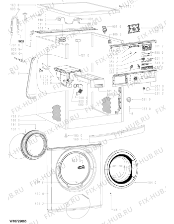 Схема №2 WWDC84402 (F091430) с изображением Инструкция по обслуживанию для стиральной машины Indesit C00365577