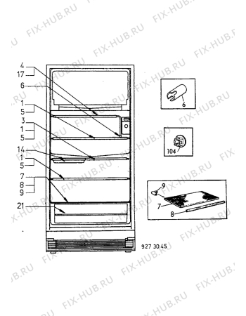 Взрыв-схема холодильника Electrolux ER2600C - Схема узла Internal parts