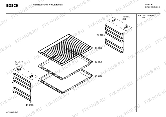 Взрыв-схема плиты (духовки) Bosch HBN330550 - Схема узла 06