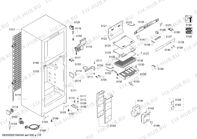 Схема №3 KD40NV05NE с изображением Поднос для холодильной камеры Siemens 00741931