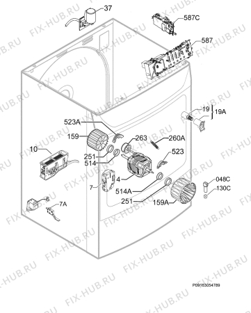 Взрыв-схема сушильной машины Electrolux EDC78555W - Схема узла Electrical equipment 268