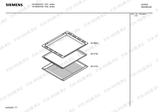 Схема №7 HL56024 Siemens с изображением Инструкция по эксплуатации для духового шкафа Siemens 00581793