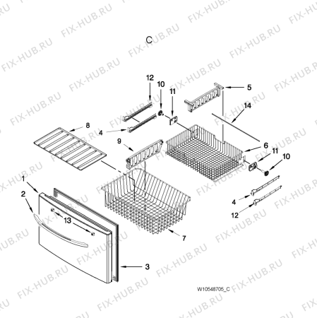 Схема №11 5MFX257AA с изображением Запчасть для холодильной камеры Whirlpool 482000010731